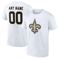 New Orleans Saints Team Authentic Personalized Name & Number T-Shirt - White - NFL