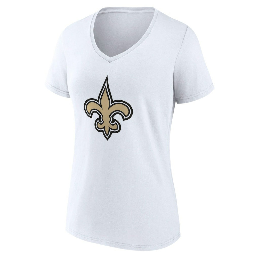 New Orleans Saints Women's Team Authentic Personalized Name & Number V-Neck T-Shirt - White - NFL