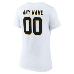 New Orleans Saints Women's Team Authentic Personalized Name & Number V-Neck T-Shirt - White - NFL