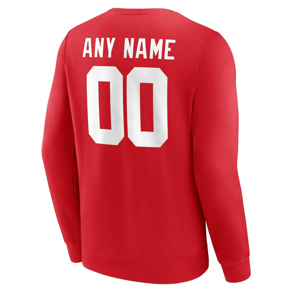 New York Giants Team Authentic Personalized Name & Number Sweatshirt - Red - NFL