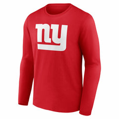 New York Giants Team Authentic Personalized Name & Number Long Sleeve T-Shirt - Red - NFL