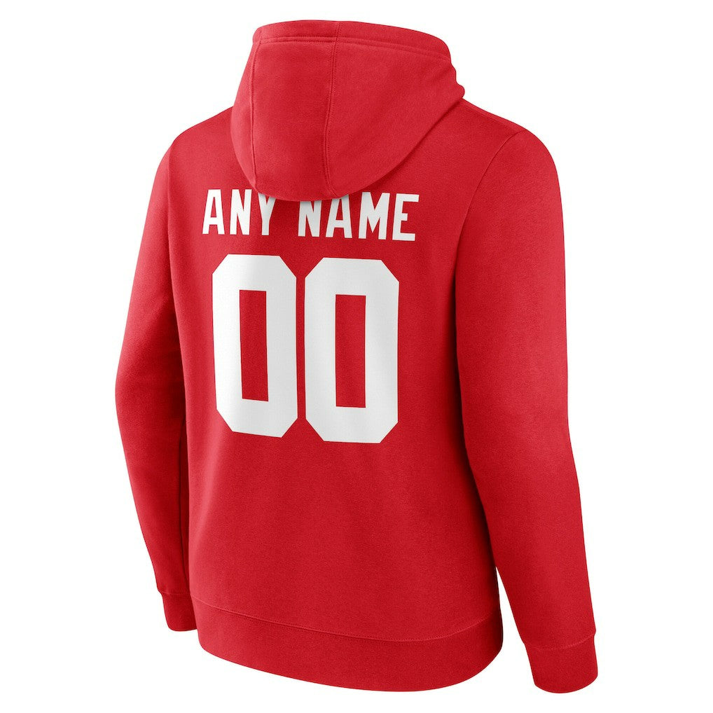 New York Giants Team Authentic Personalized Name & Number Hoodie - Red - NFL
