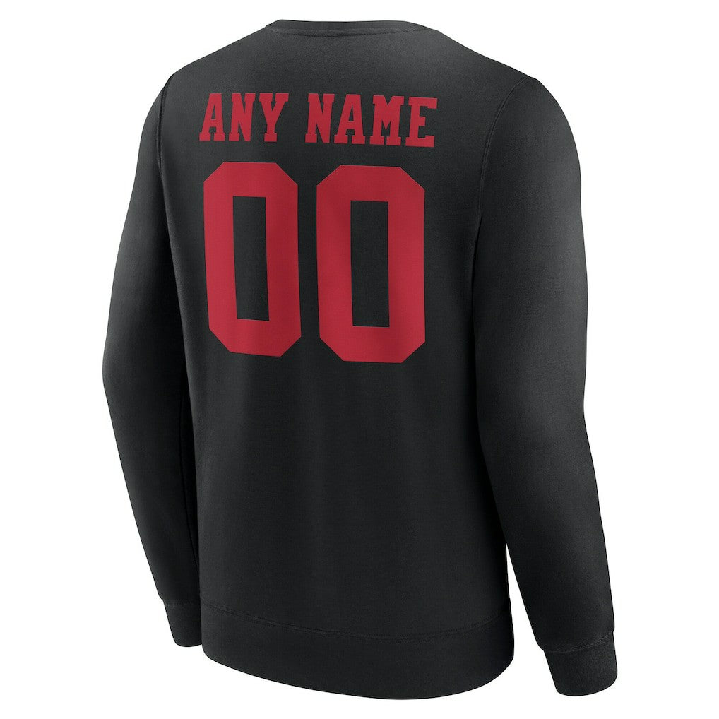 San Francisco 49ers Team Authentic Personalized Name & Number Sweatshirt - Black - NFL