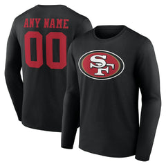 San Francisco 49ers Team Authentic Personalized Name & Number Long Sleeve T-Shirt - Black - NFL