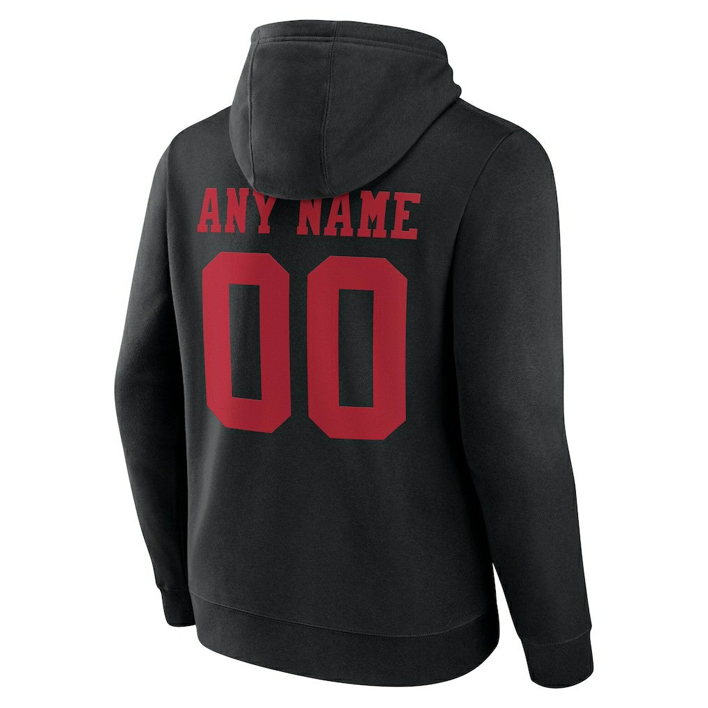 San Francisco 49ers Team Authentic Personalized Name & Number Hoodie - Black - NFL