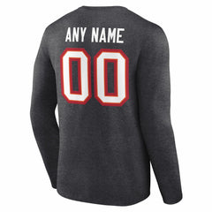 Tampa Bay Buccaneers Team Authentic Personalized Name & Number Long Sleeve T-Shirt - Charcoal - NFL