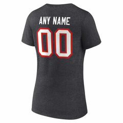 Tampa Bay Buccaneers Women's Team Authentic Personalized Name & Number V-Neck T-Shirt - Charcoal - NFL