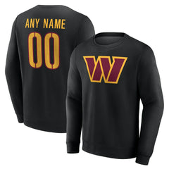 Washington Commanders Team Authentic Personalized Name & Number Sweatshirt - Black - NFL