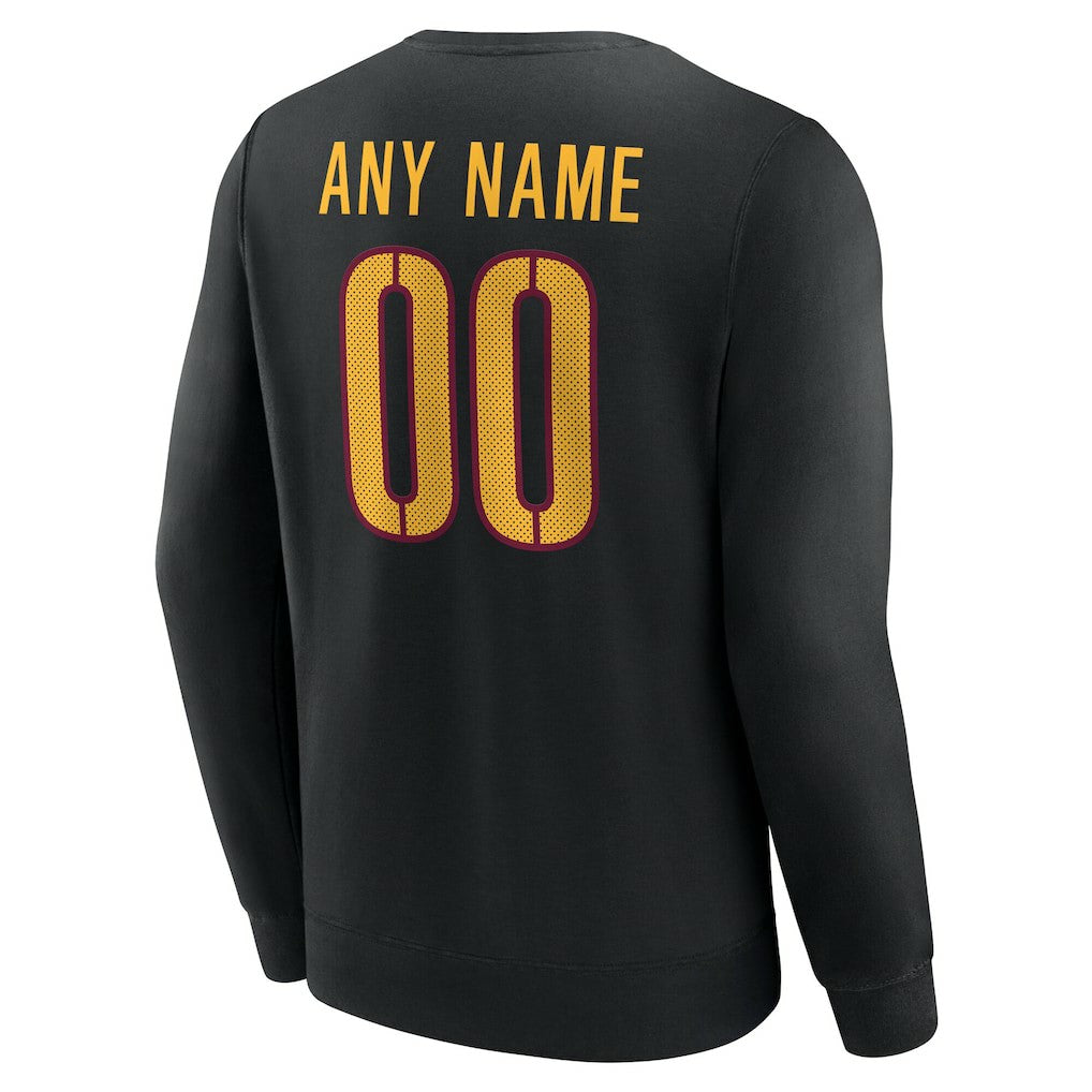 Washington Commanders Team Authentic Personalized Name & Number Sweatshirt - Black - NFL
