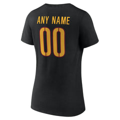 Washington Commanders Women's Team Authentic Personalized Name & Number V-Neck T-Shirt - Black - NFL