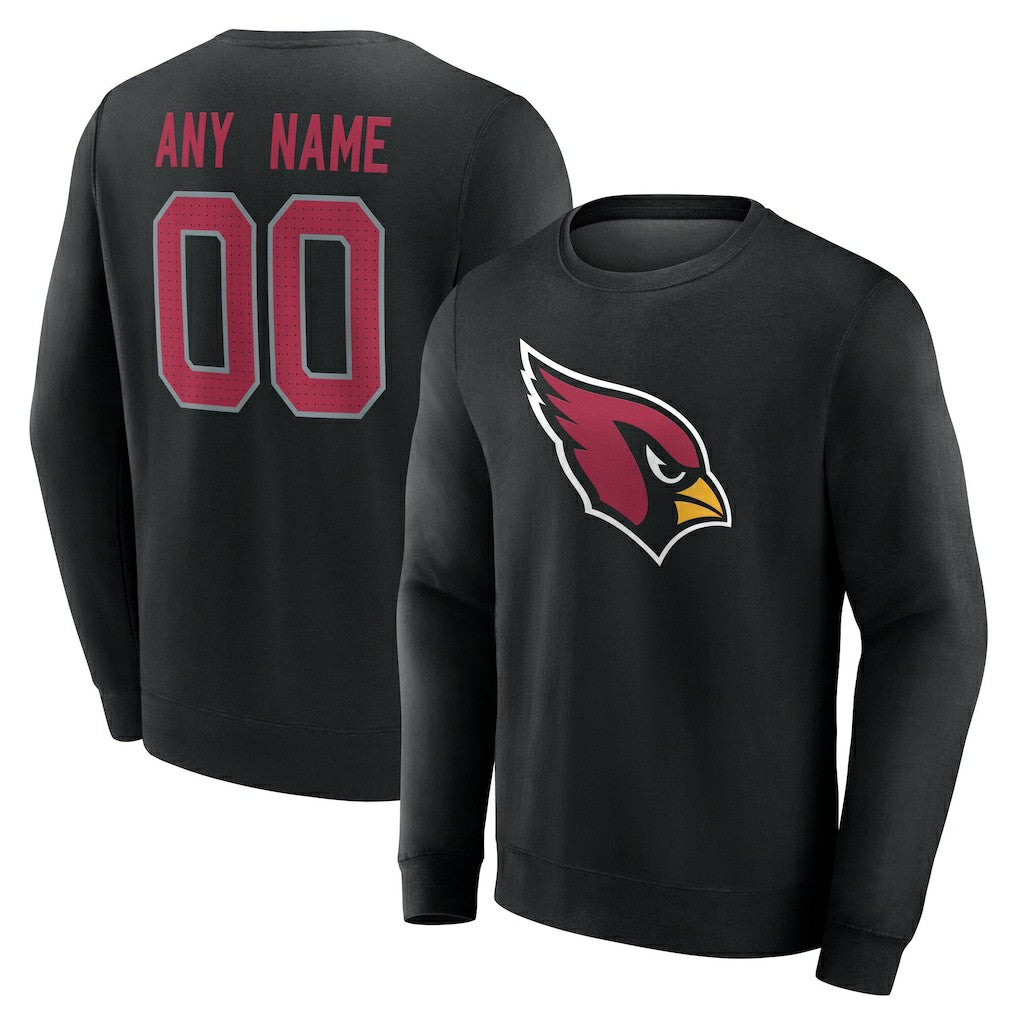 Arizona Cardinals Team Authentic Personalized Name & Number Sweatshirt - Black - NFL