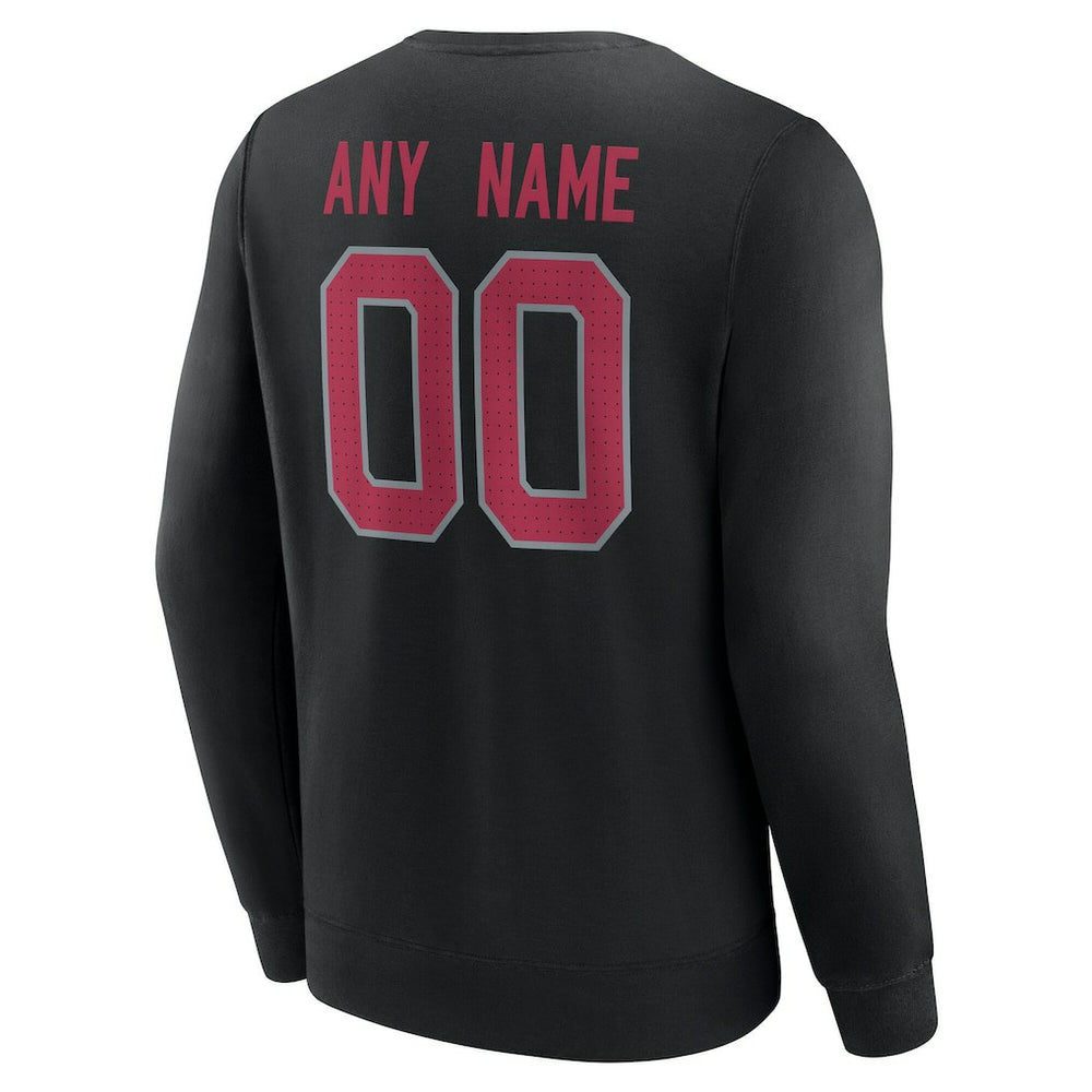 Arizona Cardinals Team Authentic Personalized Name & Number Sweatshirt - Black - NFL
