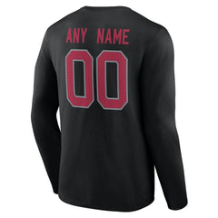 Arizona Cardinals Team Authentic Personalized Name & Number Long Sleeve T-Shirt - Black - NFL