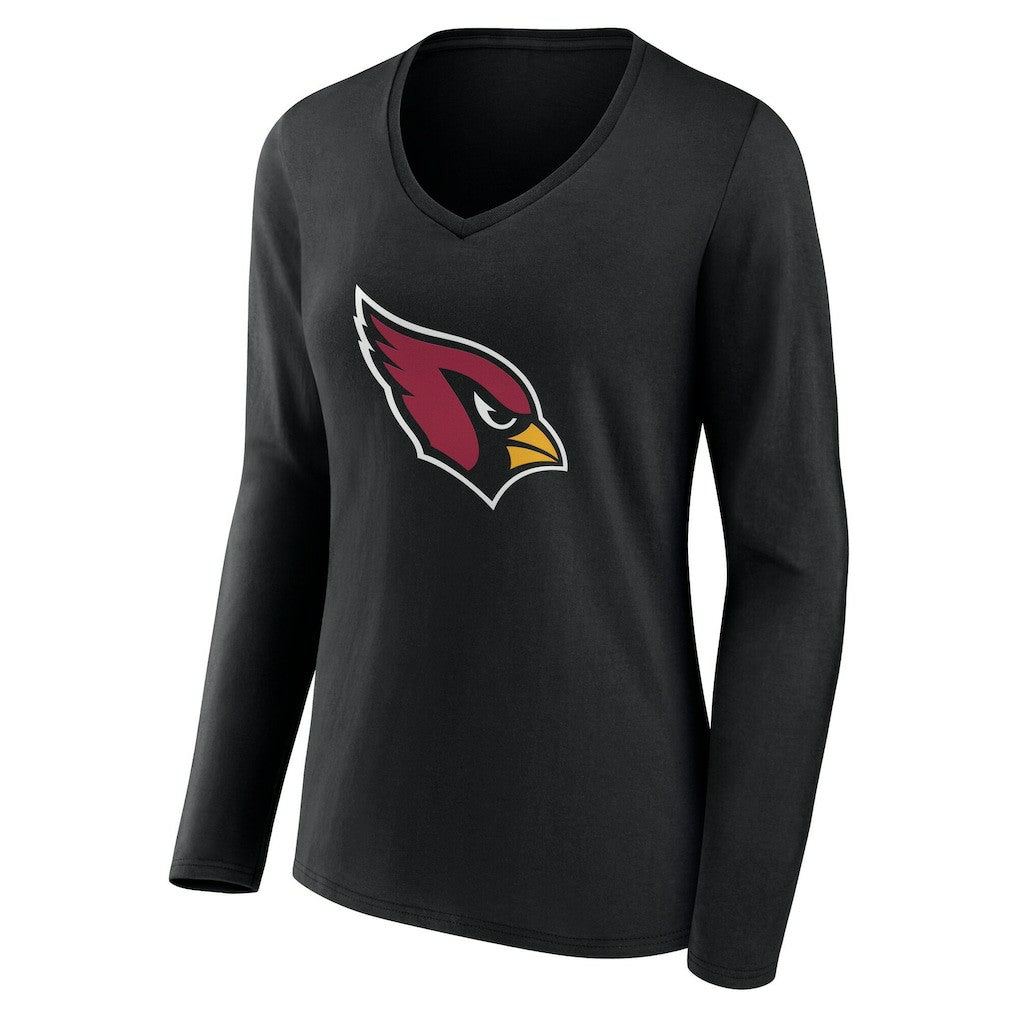 Arizona Cardinals Women's Team Authentic Personalized Name & Number Long Sleeve V-Neck T-Shirt - Black - NFL