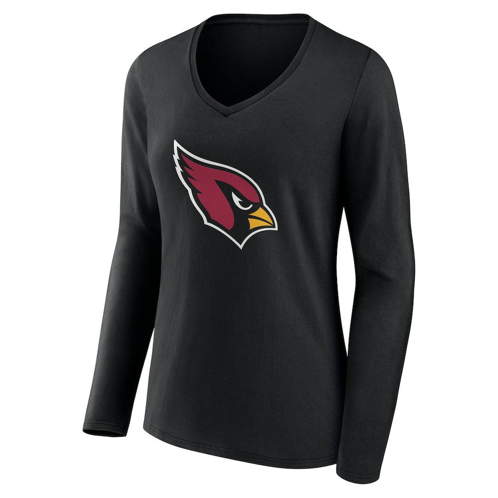 Arizona Cardinals Women's Team Authentic Personalized Name & Number Long Sleeve V-Neck T-Shirt - Black - NFL