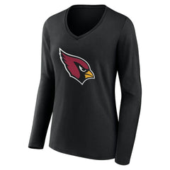 Arizona Cardinals Women's Team Authentic Personalized Name & Number Long Sleeve V-Neck T-Shirt - Black - NFL
