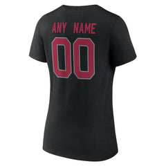 Arizona Cardinals Women's Team Authentic Personalized Name & Number V-Neck T-Shirt - Black - NFL