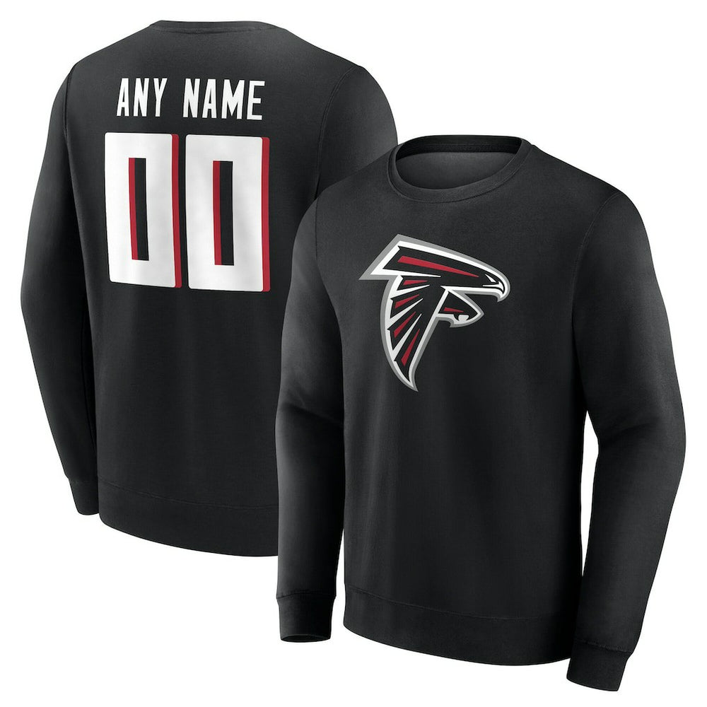 Atlanta Falcons Team Authentic Personalized Name & Number Sweatshirt - Black - NFL