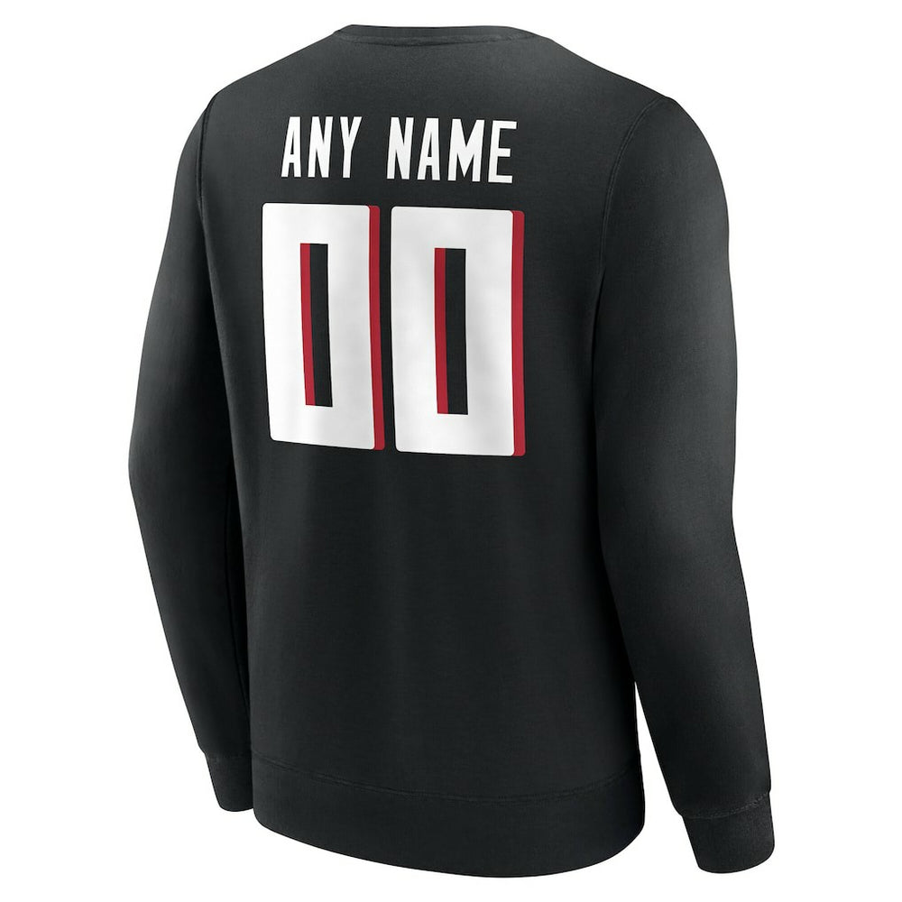 Atlanta Falcons Team Authentic Personalized Name & Number Sweatshirt - Black - NFL