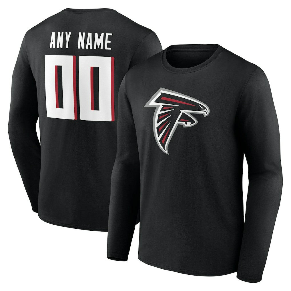 Atlanta Falcons Team Authentic Personalized Name & Number Long Sleeve T-Shirt - Black - NFL