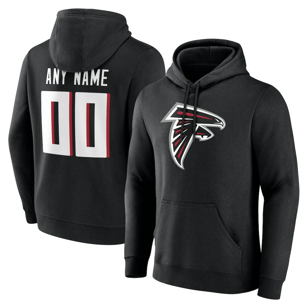 Atlanta Falcons Team Authentic Personalized Name & Number Hoodie - Black - NFL