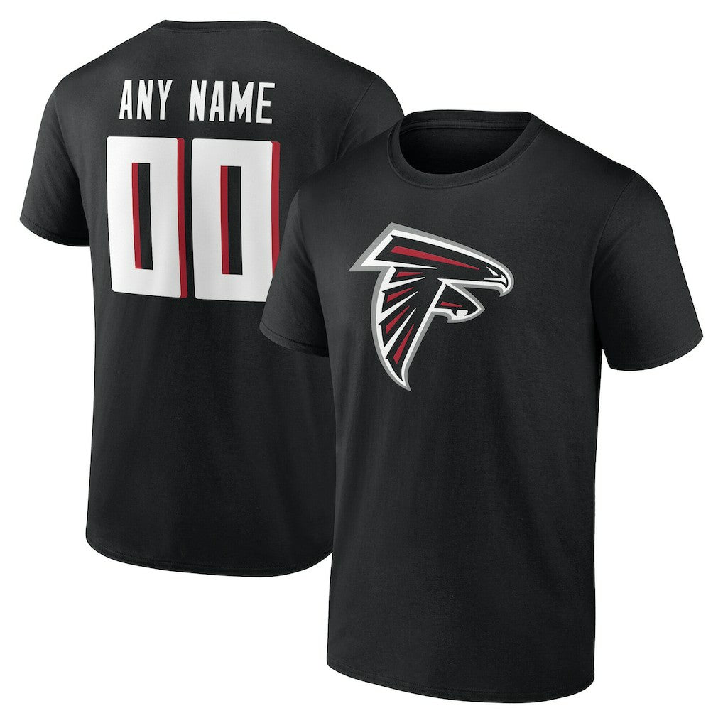 Atlanta Falcons Team Authentic Personalized Name & Number T-Shirt - Black - NFL