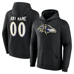 Baltimore Ravens Team Authentic Personalized Name & Number Hoodie - Black - NFL