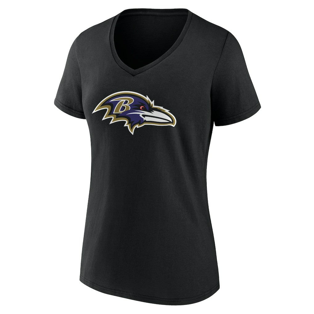 Baltimore Ravens Women's Team Authentic Personalized Name & Number V-Neck T-Shirt - Black - NFL
