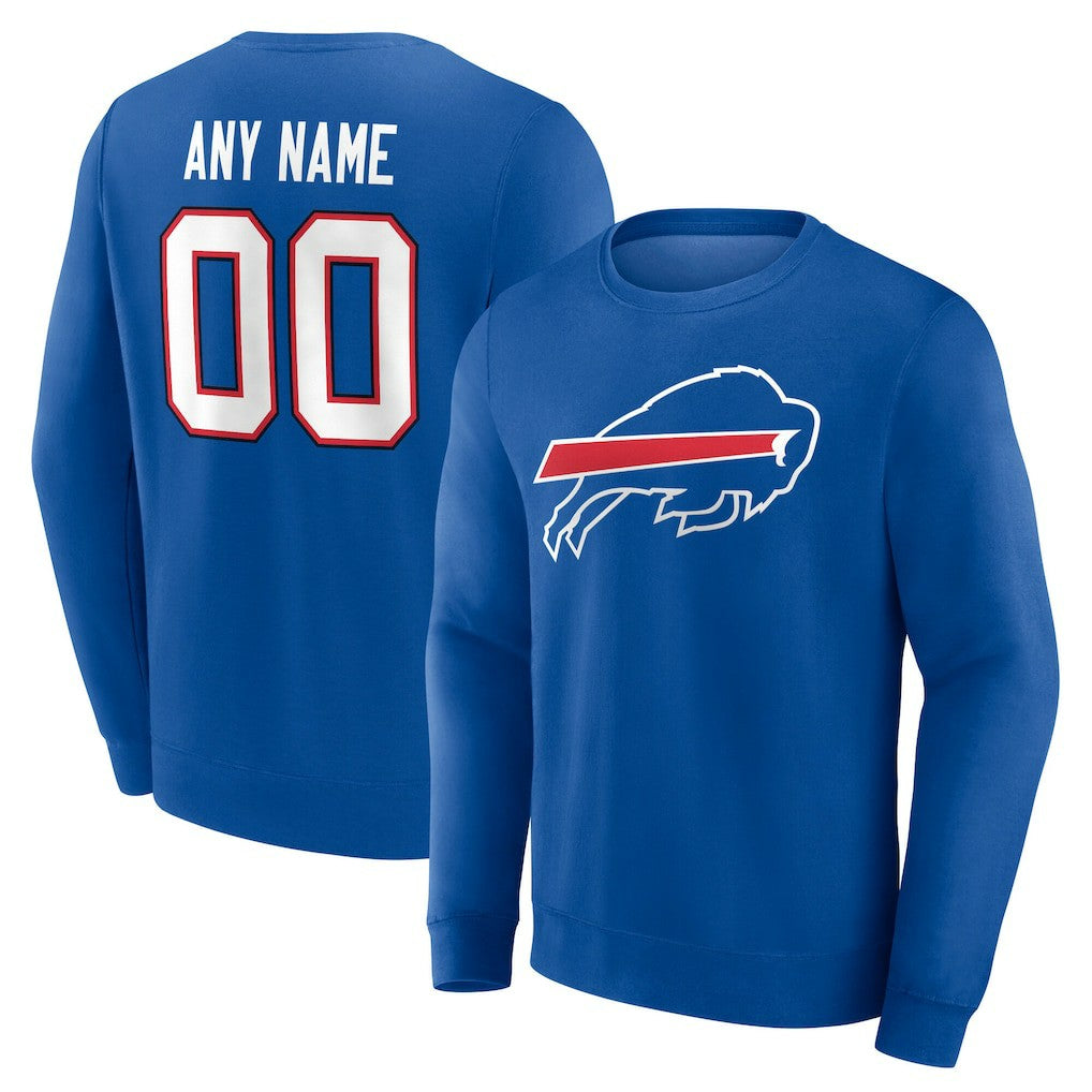 Buffalo Bills Team Authentic Personalized Name & Number Sweatshirt - Royal - NFL