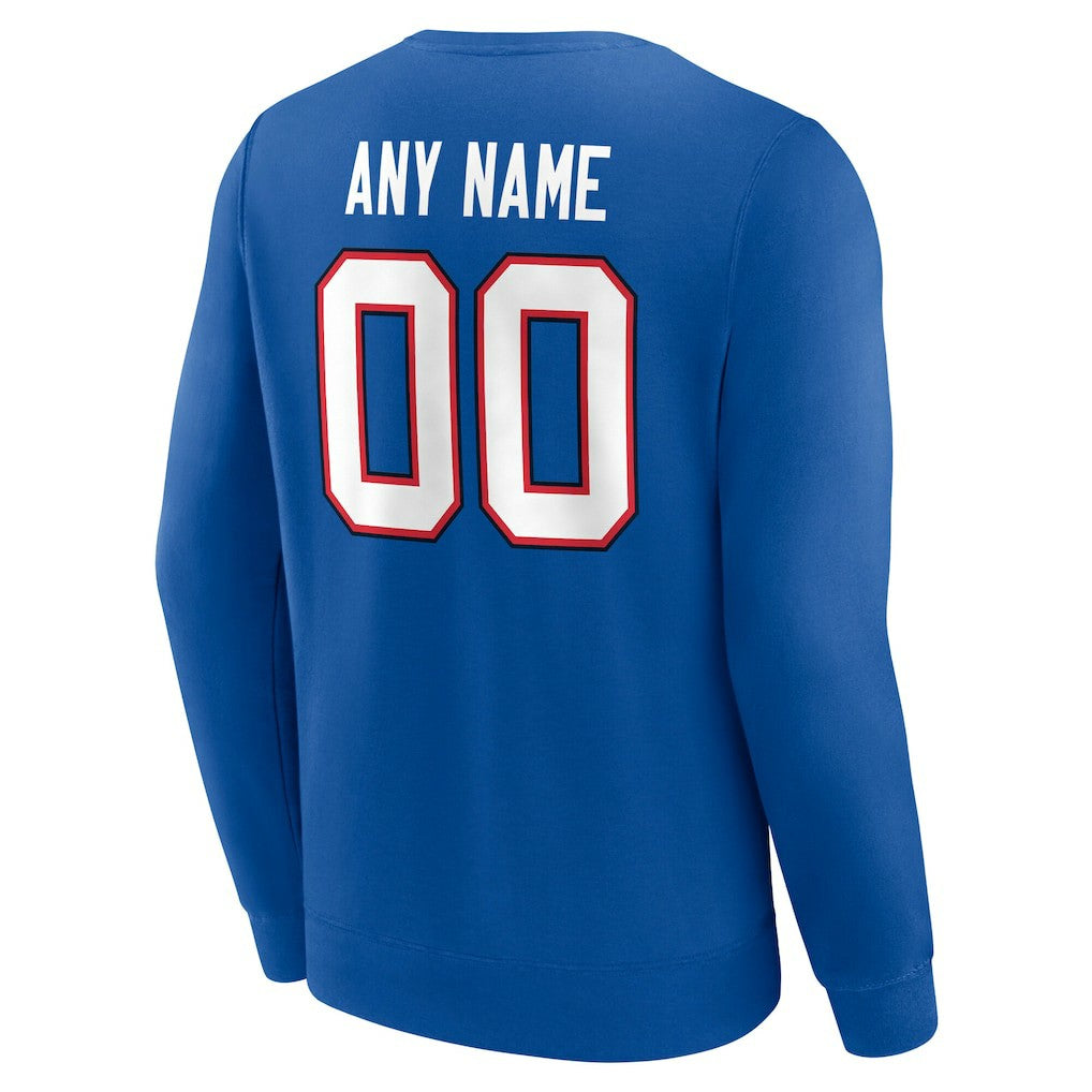 Buffalo Bills Team Authentic Personalized Name & Number Sweatshirt - Royal - NFL