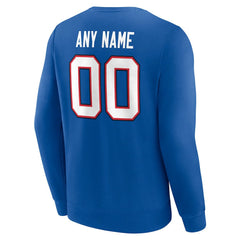 Buffalo Bills Team Authentic Personalized Name & Number Sweatshirt - Royal - NFL