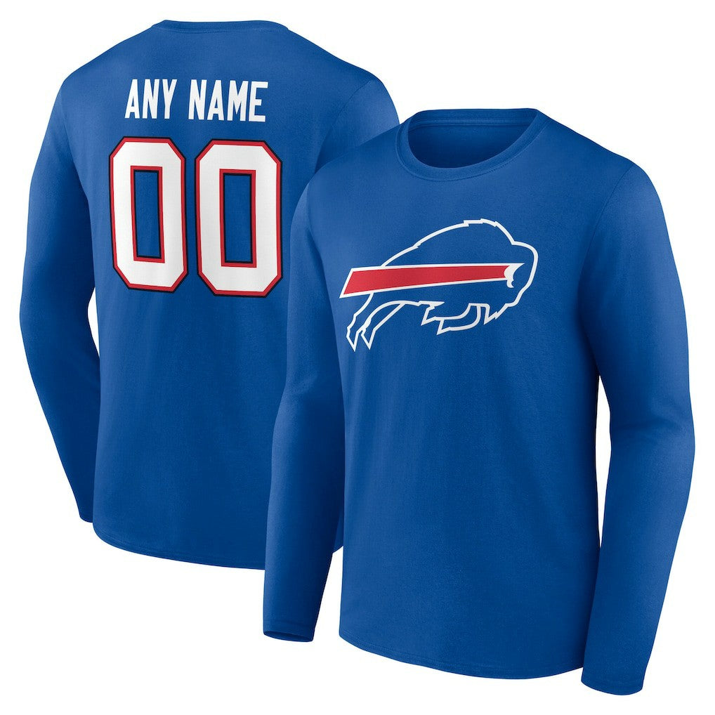 Buffalo Bills Team Authentic Personalized Name & Number Long Sleeve T-Shirt - Royal - NFL