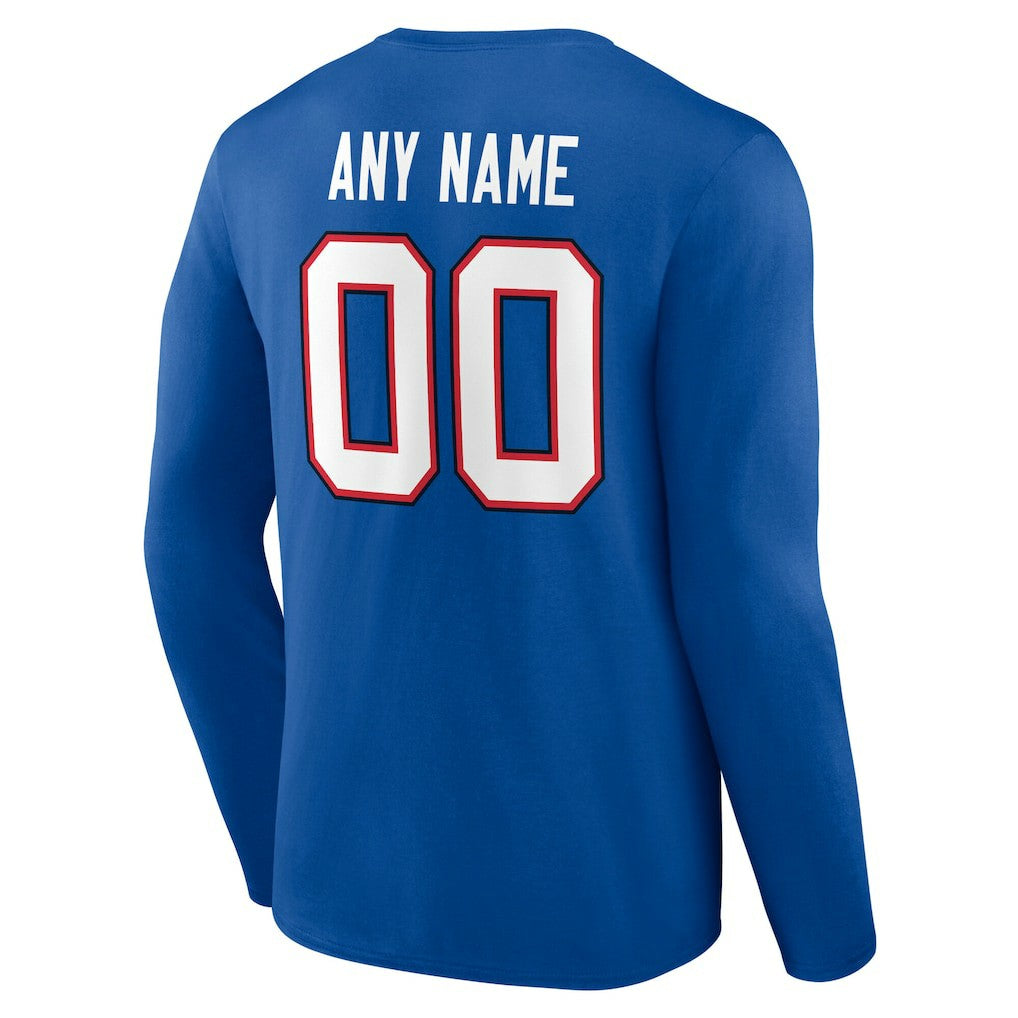 Buffalo Bills Team Authentic Personalized Name & Number Long Sleeve T-Shirt - Royal - NFL