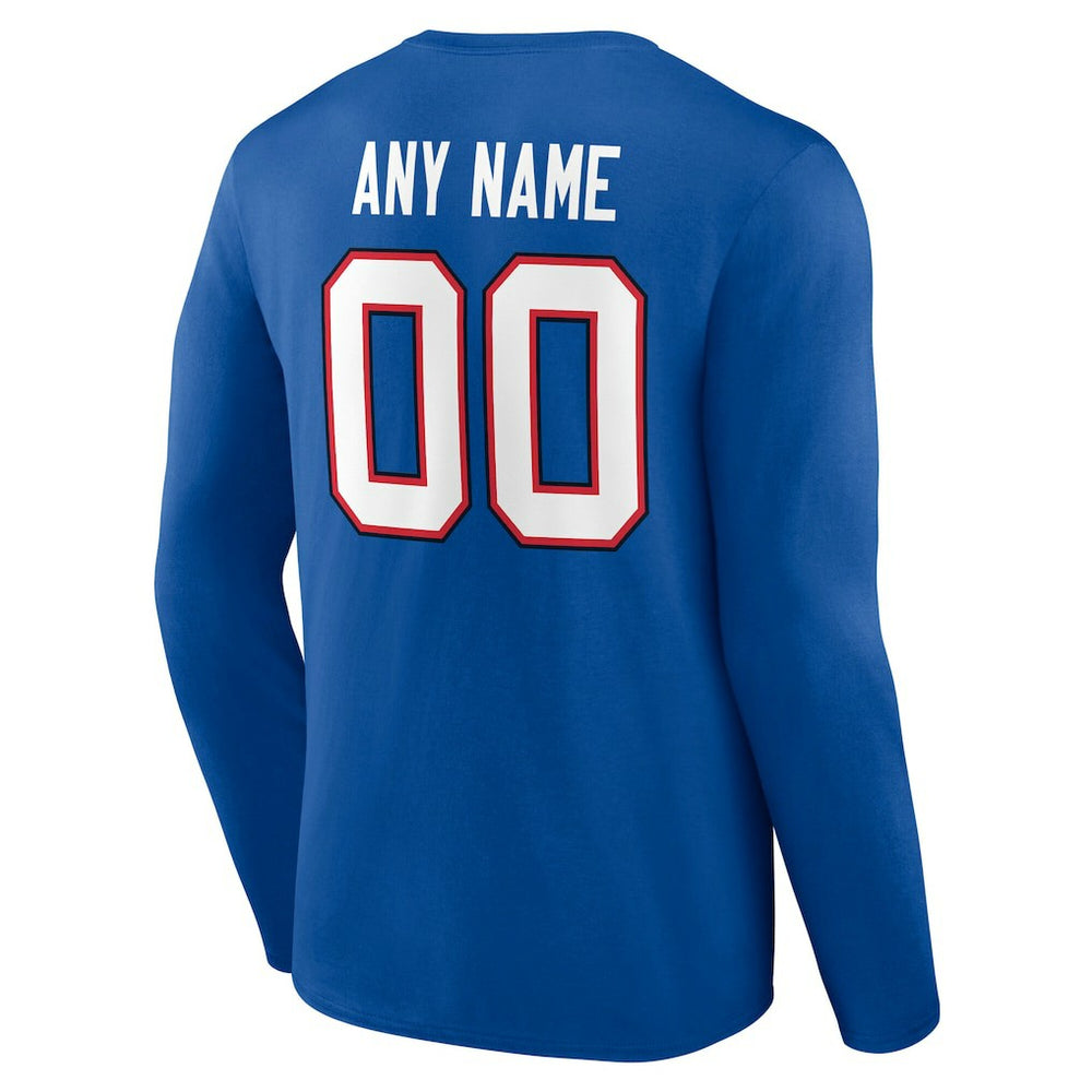Buffalo Bills Team Authentic Personalized Name & Number Long Sleeve T-Shirt - Royal - NFL