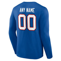 Buffalo Bills Team Authentic Personalized Name & Number Long Sleeve T-Shirt - Royal - NFL