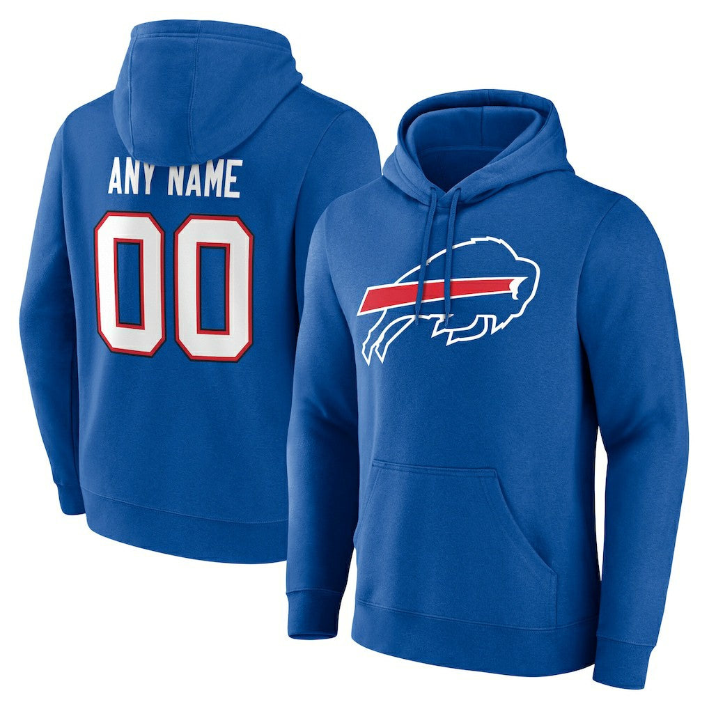 Buffalo Bills Team Authentic Personalized Name & Number Hoodie - Royal - NFL