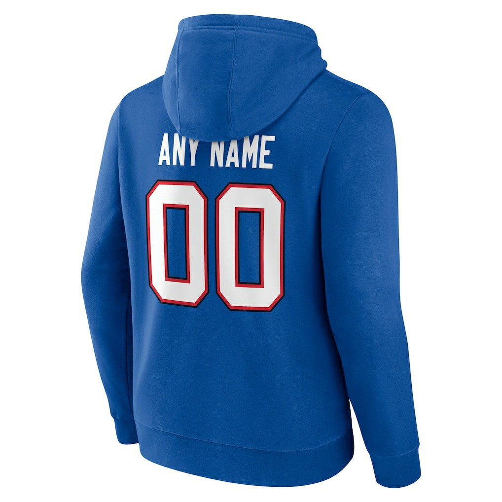 Buffalo Bills Team Authentic Personalized Name & Number Hoodie - Royal - NFL