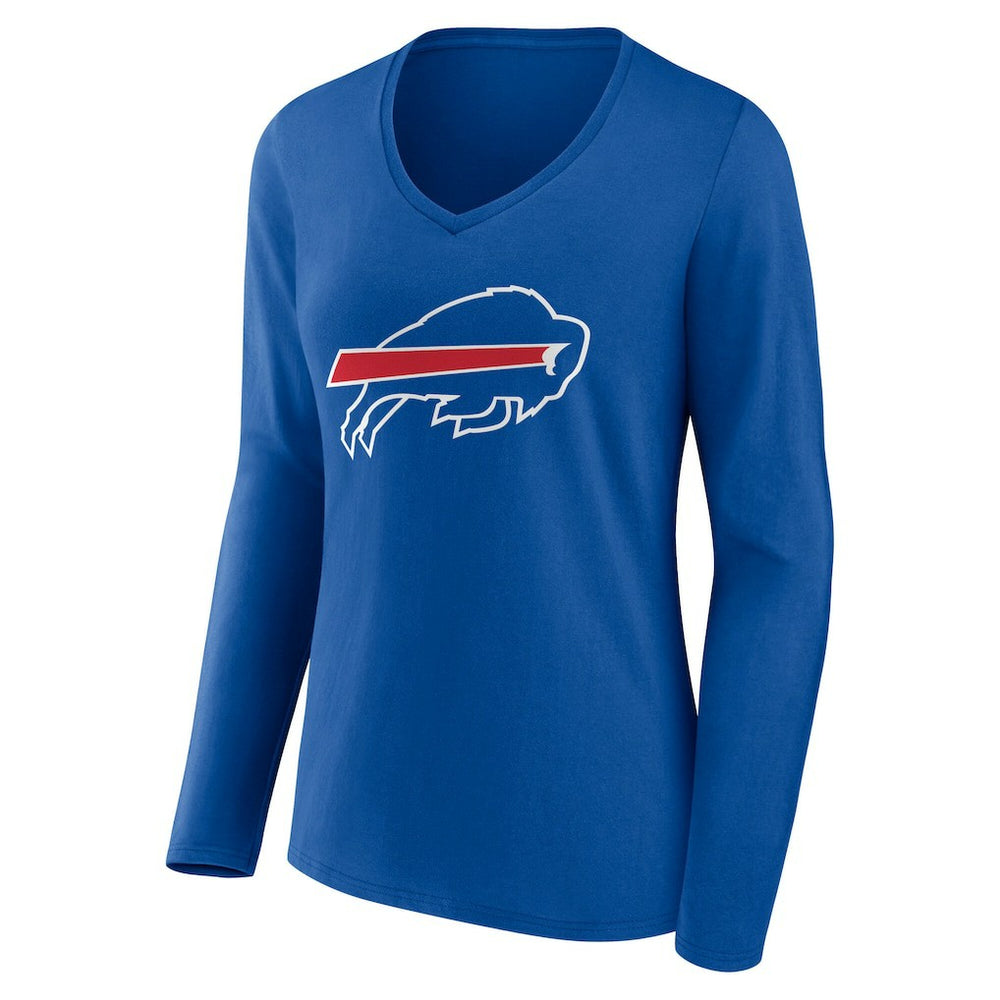 Buffalo Bills Women's Team Authentic Personalized Name & Number Long Sleeve V-Neck T-Shirt - Royal - NFL