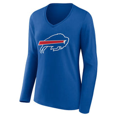 Buffalo Bills Women's Team Authentic Personalized Name & Number Long Sleeve V-Neck T-Shirt - Royal - NFL