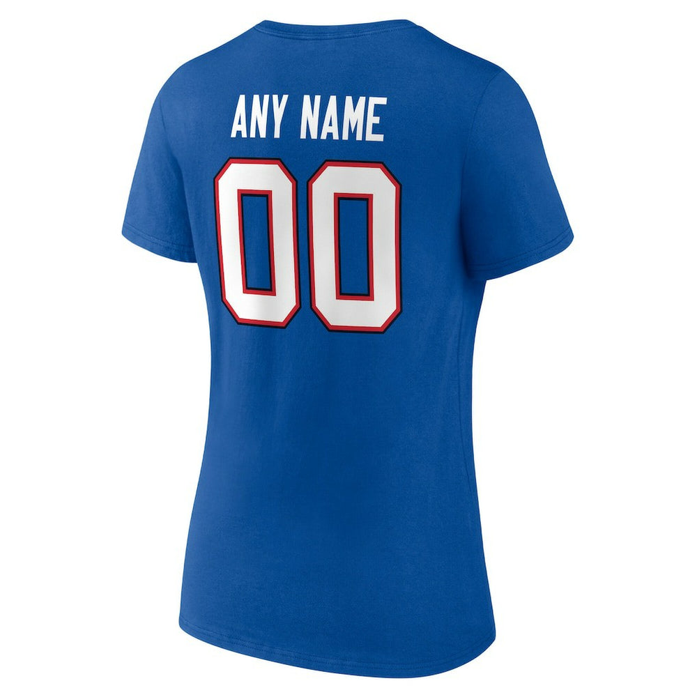 Buffalo Bills Women's Team Authentic Personalized Name & Number V-Neck T-Shirt - Royal - NFL