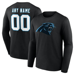 Carolina Panthers Team Authentic Personalized Name & Number Long Sleeve T-Shirt - Black - NFL