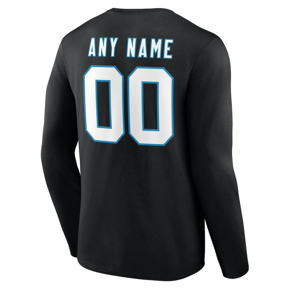 Carolina Panthers Team Authentic Personalized Name & Number Long Sleeve T-Shirt - Black - NFL