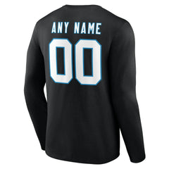 Carolina Panthers Team Authentic Personalized Name & Number Long Sleeve T-Shirt - Black - NFL
