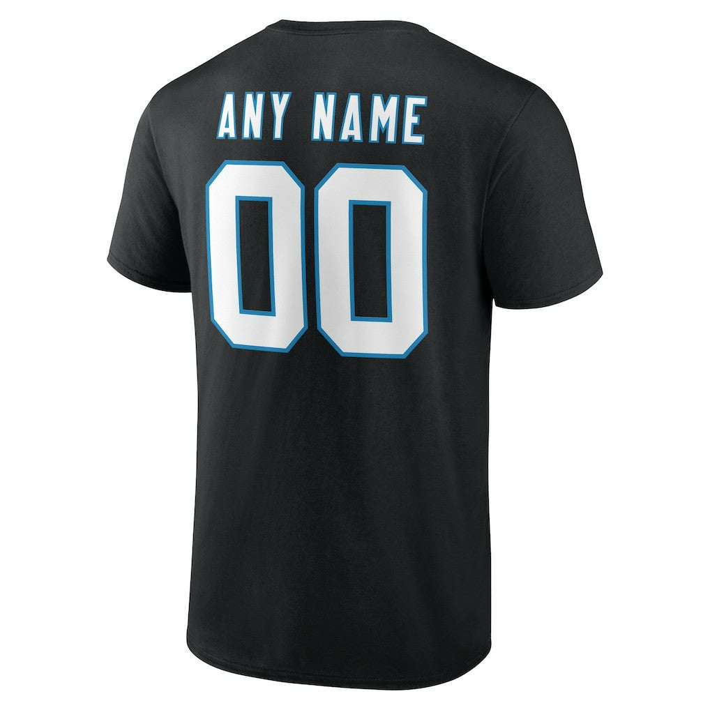 Carolina Panthers Team Authentic Personalized Name & Number T-Shirt - Black - NFL
