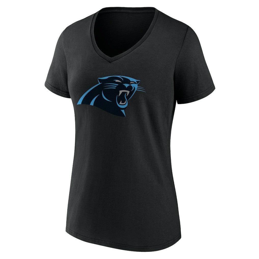 Carolina Panthers Women's Team Authentic Personalized Name & Number V-Neck T-Shirt - Black - NFL