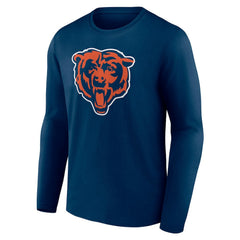 Chicago Bears Team Authentic Personalized Name & Number Long Sleeve T-Shirt - Navy - NFL