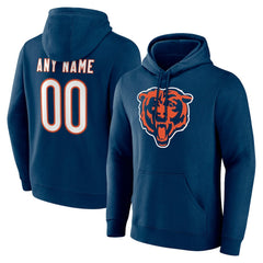 Chicago Bears Team Authentic Personalized Name & Number Hoodie - Navy - NFL