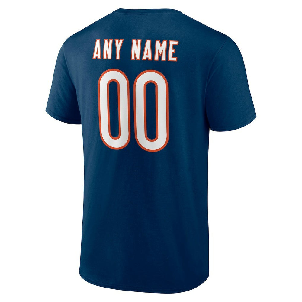 Chicago Bears Team Authentic Personalized Name & Number T-Shirt - Navy - NFL