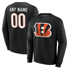 Cincinnati Bengals Team Authentic Personalized Name & Number Sweatshirt - Black - NFL