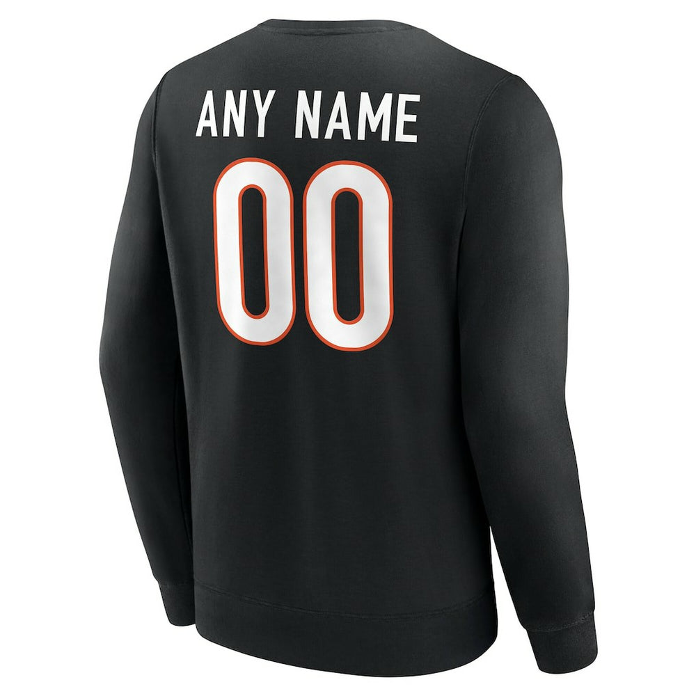 Cincinnati Bengals Team Authentic Personalized Name & Number Sweatshirt - Black - NFL